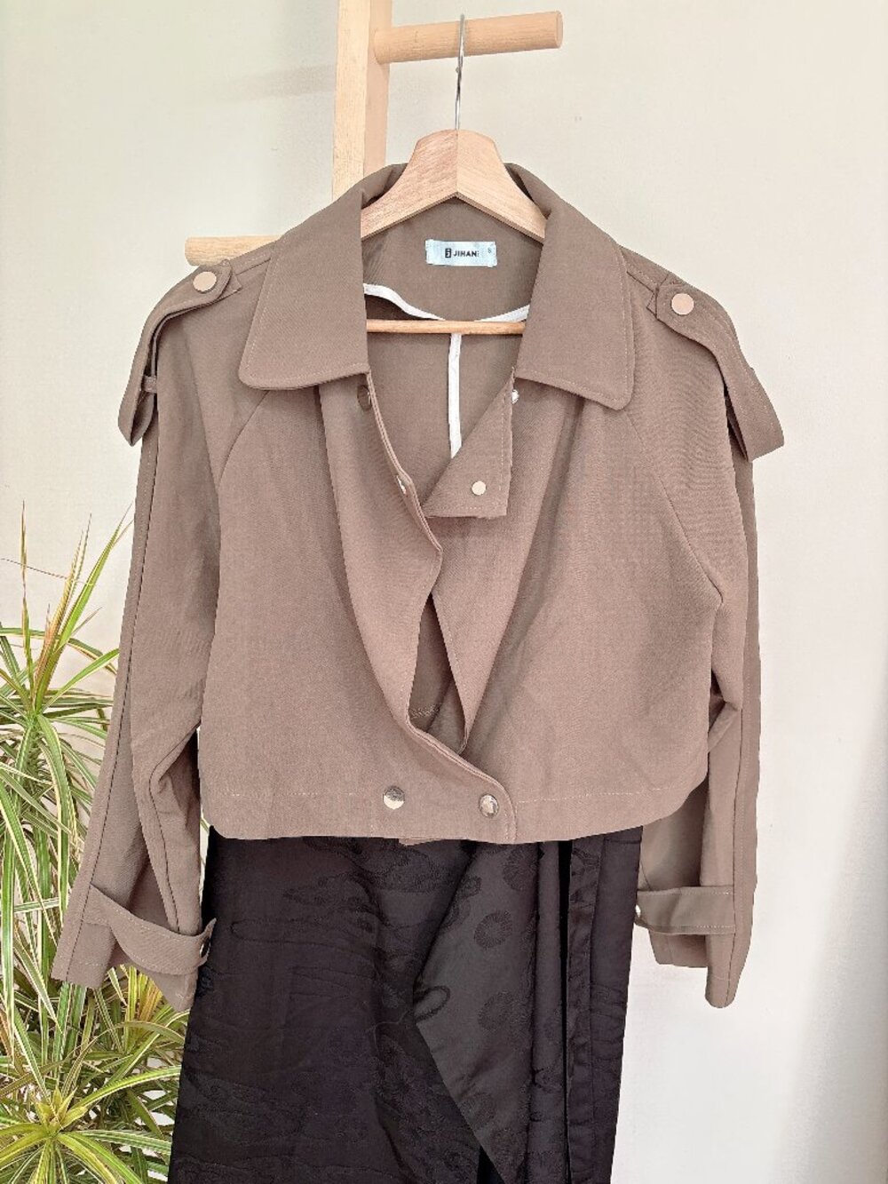 Chocolate Cropped Trench Jacket
